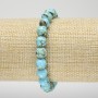 Elastic Bracelet with Turquoise Imperial Jasper (Pressed), Smooth Beads, 8mm+ Diameter
