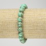 Elastic Bracelet with Green Imperial Jasper (Pressed), Smooth Beads, 8mm+ Diameter
