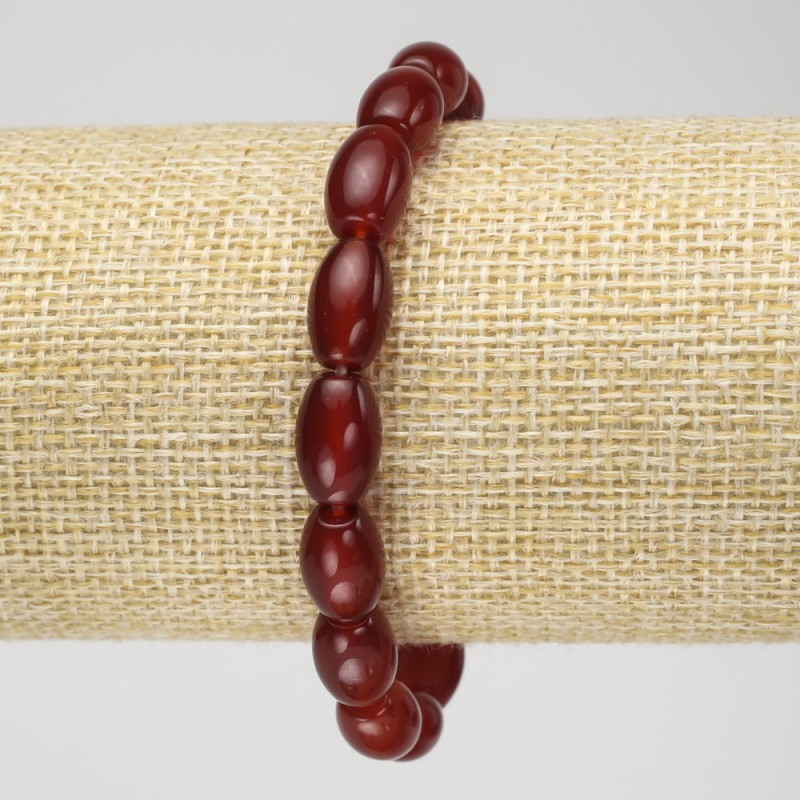Natural Carnelian Stretch Bracelet, diameter 12x8mm+