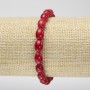 Natural Coral Oval Bead Bracelet, diameter 11x6mm+/-, length 18cm+/- (stretch)