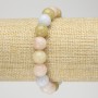 Natural Morganite Smooth Round Bead Stretch Bracelet, diameter 10.5mm+