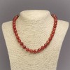 Natural Carnelian Stone Necklace, Smooth Round Beads, Diameter 10mm+/-, Length 45cm+