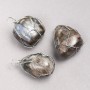 Pendant in Silver-Tone Wire Wrap with Natural Jasper, 35x20mm+ Diameter