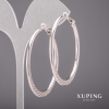 Xuping Hoop Earrings 3x55mm, Rhodium