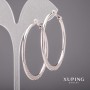 Xuping Hoop Earrings 3x55mm, Rhodium