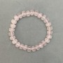 Elastic Bracelet with Natural Rose Quartz Stone, Smooth Rondelle, 9x7mm+ Diameter