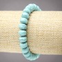 Elastic Bracelet with Natural Turquoise Stone, Smooth Rondelle, 9x7mm+ Diameter