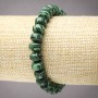 Malachite (Pressed) Bracelet on Elastic Band Smooth Rondelle, Diameter 9x7mm+