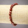 Red Jasper Natural Stone Bracelet on Elastic Band, Tumbled, Diameter 8x6mm+