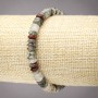 Heliotrope Natural Stone Bracelet on Elastic Band, Smooth Rondelle, Diameter 6x3mm+