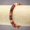 Elastic Bracelet with Natural Carnelian Stone, Smooth Rondelle, Diameter 6x3mm+
