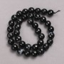 Black Agate Beads on a Strand, Faceted Round, Diameter 10mm +/-, Length 38cm +