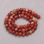 Orange Agate Beads on a Strand, Faceted Round, Diameter 6mm +/-, Length 36cm +