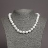 White Agate Necklace (Pressed), Smooth Round, Diameter 10mm+/-, Length 48cm+