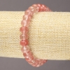 Elastic Bracelet with Natural Chalcedony Stone, Smooth Rondelle, Diameter 9x7mm+