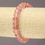 Elastic Bracelet with Natural Chalcedony Stone, Smooth Rondelle, Diameter 9x7mm+