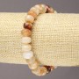 Elastic Bracelet with Natural Carnelian Stone, Smooth Rondelle, Diameter 9x7mm+