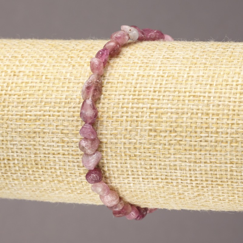 Tourmaline Natural Stone Bracelet on Elastic Band, Tumbled, Diameter 5x7mm+