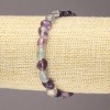 Fluorite Natural Stone Bracelet on Elastic Band, Tumbled, Diameter 7x9mm+