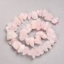 Rose Quartz Raw Stone Beads on a Strand, Tumbled, Diameter 10x20mm+-, Length 42cm+