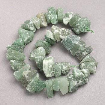 Jade Raw Stone Beads on a Strand, Tumbled, Diameter 10x20mm+-, Length 42cm+