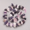Rose Quartz and Amethyst Raw Stone Beads on a Strand, Tumbled, Diameter 12x20mm+-, Length 42cm+