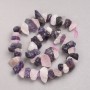 Rose Quartz and Amethyst Raw Stone Beads on a Strand, Tumbled, Diameter 12x20mm+-, Length 42cm+
