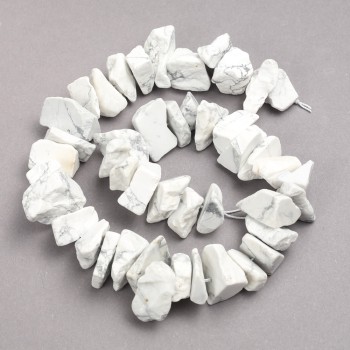 Cacholong Raw Stone Beads on a Strand, Tumbled, Diameter 15x25mm+-, Length 42cm+