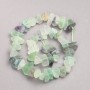 Raw Stone Fluorite Beads on Thread, Tumbled, Diameter 10x15mm +/-, Length 42cm +