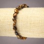 Elastic Bracelet, Natural Stone Tiger's Eye, Tumbled, Diameter 6x8mm