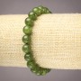 Natural Stone Bracelet on Elastic Band Canadian Jadeite Smooth Round Bead, 8mm+ Diameter