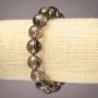 Elastic Bracelet, Natural Stone Smoky Quartz, Smooth Round Beads, Diameter 12mm+