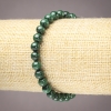 Natural Stone Bracelet on Elastic Band Malachite Smooth Round Bead, 6mm+ Diameter