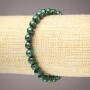 Natural Stone Bracelet on Elastic Band Malachite Smooth Round Bead, 6mm+ Diameter