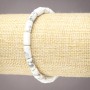 Cacholong Natural Stone Smooth Cylinder Bracelet on Elastic Band, diameter 10x6mm+