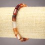 Carnelian Natural Stone Smooth Cylinder Bracelet on Elastic Band, diameter 10x6mm+