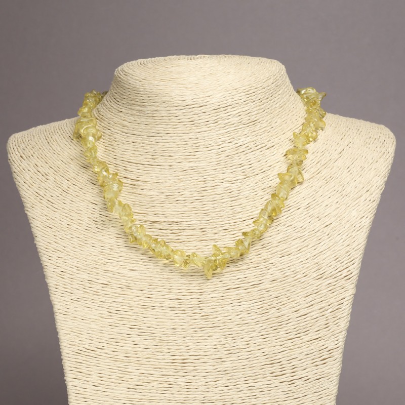 Tinted Quartz Chip Necklace, diameter 6-8mm+-, length 45cm+- with Extension Chain