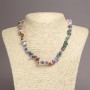 Assorted Stone Chip Necklace, diameter 6-8mm+-, length 45cm+- with Extension Chain