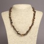 Natural Tiger's Eye Chip Necklace, diameter 6-10mm+-, length 45cm+- with extension chain