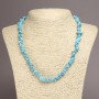 Natural Turquoise Chip Necklace, diameter 6-8mm+-, length 45cm+- with extension chain