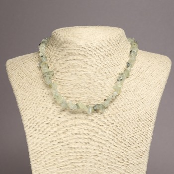 Natural Prehnite Chip Necklace, diameter 6-8mm+-, length 45cm+- with extension chain