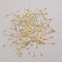 Ball-Cap Head Pins Findings, Lemon Gold Metal, length 20mm 500g