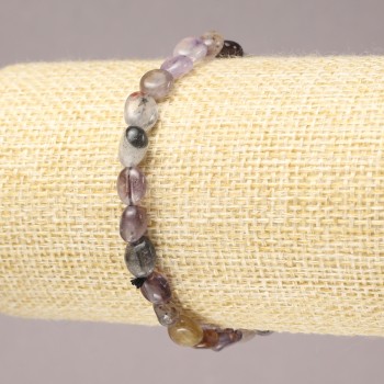 Stretch Bracelet with Natural Ametrine Stone, Tumbled, 7x5mm Diameter