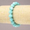 Natural Aquamarine Smooth Bead Elastic Bracelet, diameter 10mm+