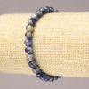 Sodalite Natural Stone Bracelet on Elastic Band, Smooth Round Beads, 6mm+ Diameter