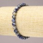 Sodalite Natural Stone Bracelet on Elastic Band, Smooth Round Beads, 6mm+ Diameter