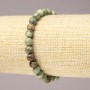 Green Jasper Natural Stone Bracelet on Elastic Band, Smooth Round Beads, 6mm+ Diameter