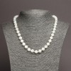 Natural Mother-of-Pearl Necklace, Milky White, 7.5mm+/- Diameter, 45cm+ Length