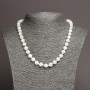 Natural Mother-of-Pearl Necklace, Milky White, 7.5mm+/- Diameter, 45cm+ Length