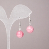 Tourmaline (Synthetic) Earrings, Smooth Round Beads, 12mm+/- Diameter, 33mm+ Length